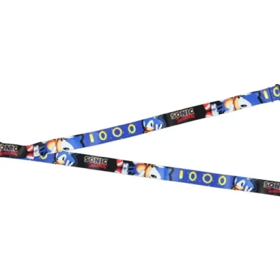 Sonic The Hedgehog Lanyard ID Badge Holder Classic Video Game Design w/ Rubber Charm and Collectible Sticker Multicoloured image {1}