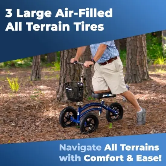 KneeRover All Terrain KneeRover Steerable Knee Scooter Blue image {2}