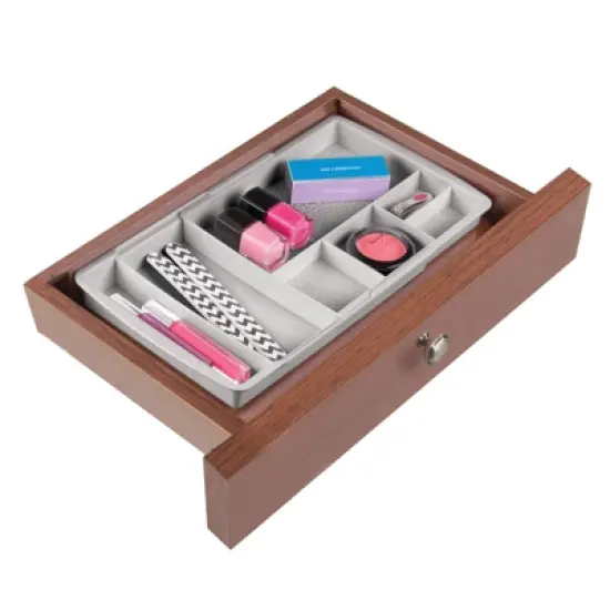 mDesign Expandable Makeup Organizer Tray for Bathroom Drawers image {2}