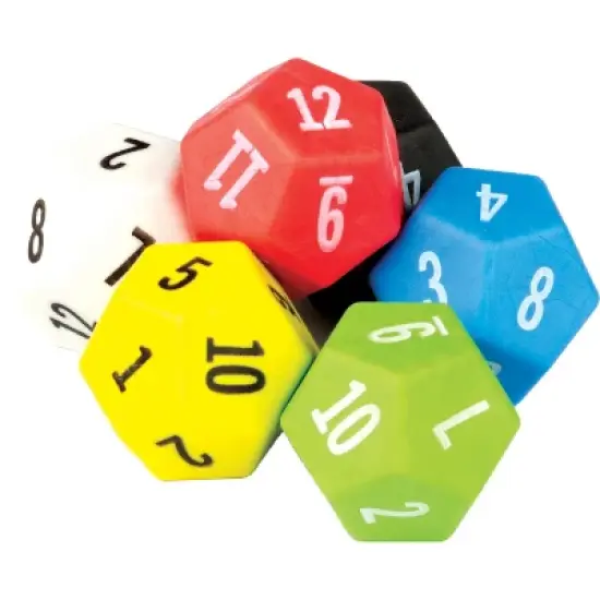 Teacher Created Resources 12 Sided Dice, Pack of 6 image {1}