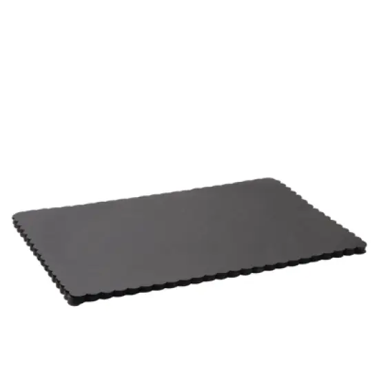 100-Pack Black Party Paper Placemats Rectangular Tabletop Mats with Wavy Edge image {7}