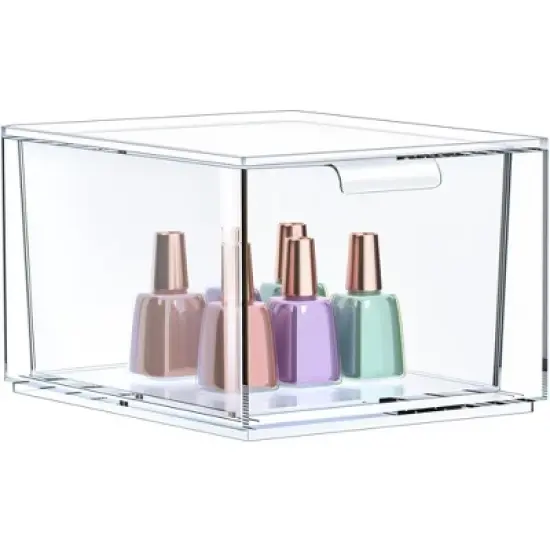 Sorbus Clear Stackable Acrylic Drawer Makeup Organizer - for Vanity, Bathroom, Under Sink, Cabinets, Jewelry, and More image {7}