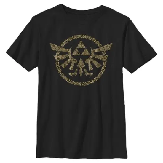 Boy's Nintendo The Legend of Zelda: Tears of the Kingdom Gold Hyrule Crest T-Shirt image {4}