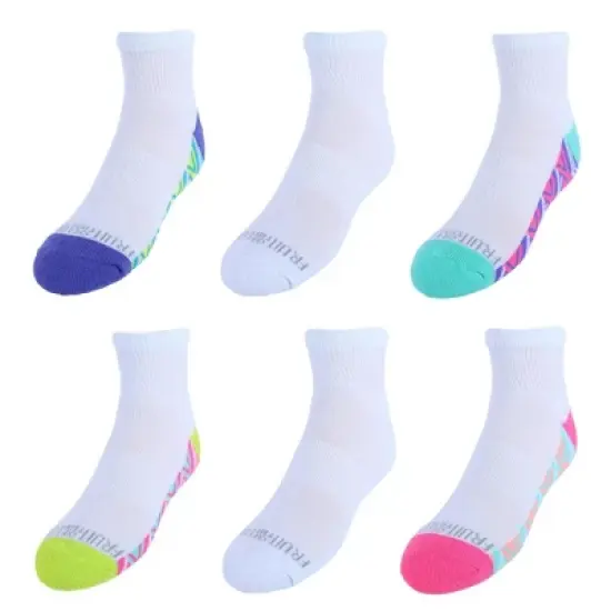 Fruit of the Loom Girl's Active Cushioned Ankle Socks (Pack of 6) image {6}