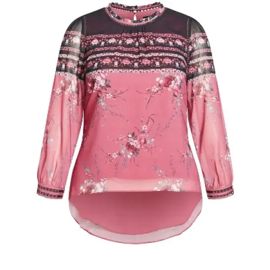 Women's Plus Size Adele Top - rosey | CITY CHIC image {2}