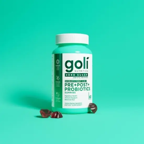 Goli Nutrition Pre Post Probiotics Sugar Free Vegan Dietary Supplement Gummies - 60ct image {2}