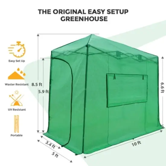 EAGLE PEAK Lean-to Portable Walk-in Greenhouse image {2}