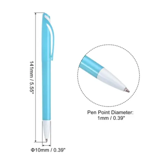 Unique Bargains Plastic Medium Point Smooth Writing Black Ink Rotary Ballpoint Pens 14 Pcs image {1}