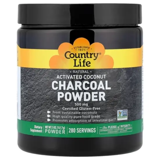 Country Life Activated Coconut Charcoal Powder, 500 mg, 5 oz (141.7 g) image {4}