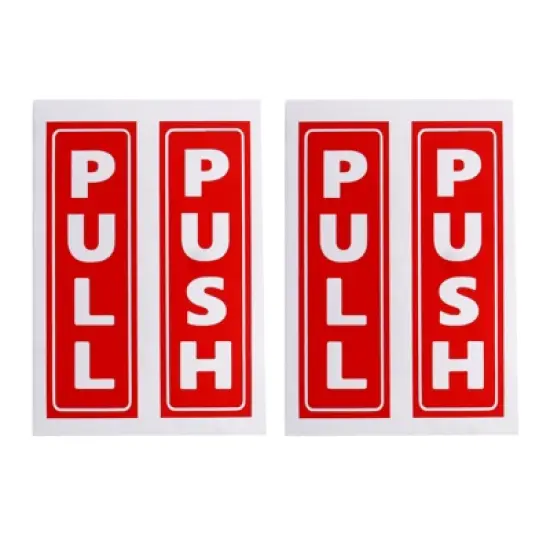 Unique Bargains Vertical PVC Self-Adhesive Waterproof Store Shop Push Pull Door Sign  2 Set image {7}