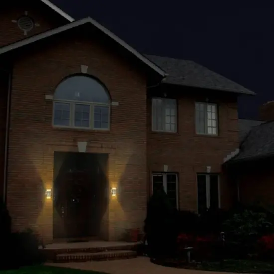 LED Solar Dual Direction Outdoor Wall Light with Amber/White Light - Techko Maid image {9}