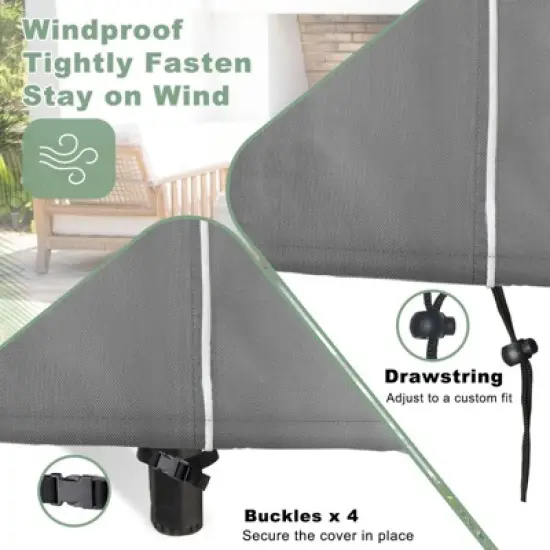 Akefit Outdoor Furniture Cover 4-Piece Set Waterproof Patio Chair Loveseat Table Protector Gray White Trim image {4}