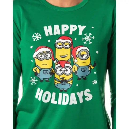Despicable Me Minions Happy Holidays Jogger Sleep Family Christmas Pajama Set Green image {2}