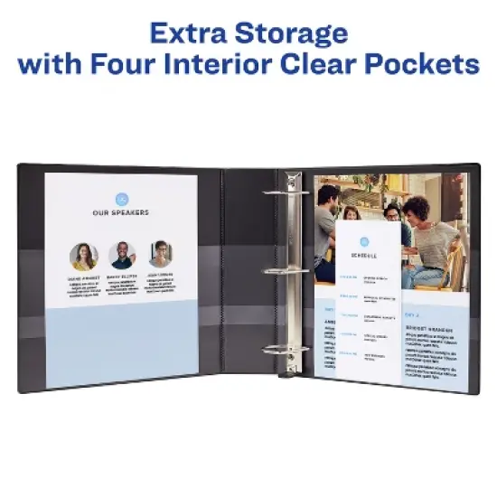 Avery Heavy-Duty View 3 Ring Binders, 2" One Touch Slant Rings, 4 Black Binders (79872) image {4}