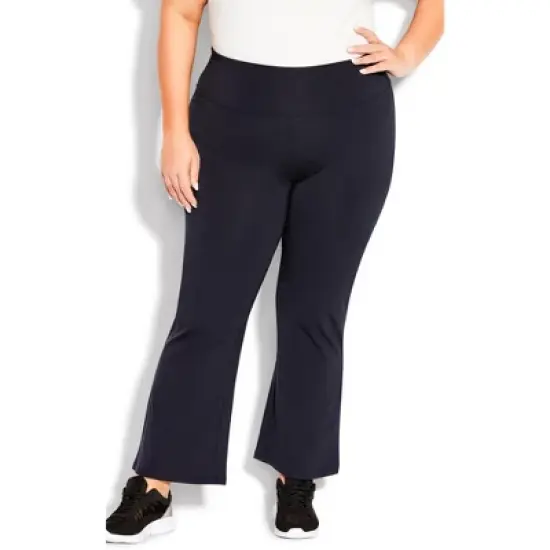 Women's Plus Size Pima Bootleg Legging Navy - tall | AVENUE image {9}