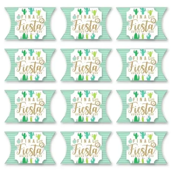 Big Dot of Happiness Final Fiesta - Favor Gift Boxes - Last Fiesta Bachelorette Party Large Pillow Boxes - Set of 12 image {3}