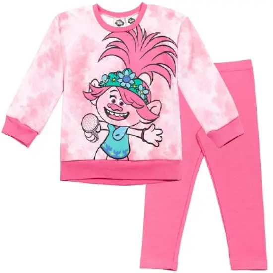 TROLLS Poppy Toddler Girls Fleece Pullover Sweatshirt & Leggings Set Pink  image {8}