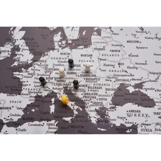 Home Magnetics Modern World Map - XL Black/Distressed image {2}