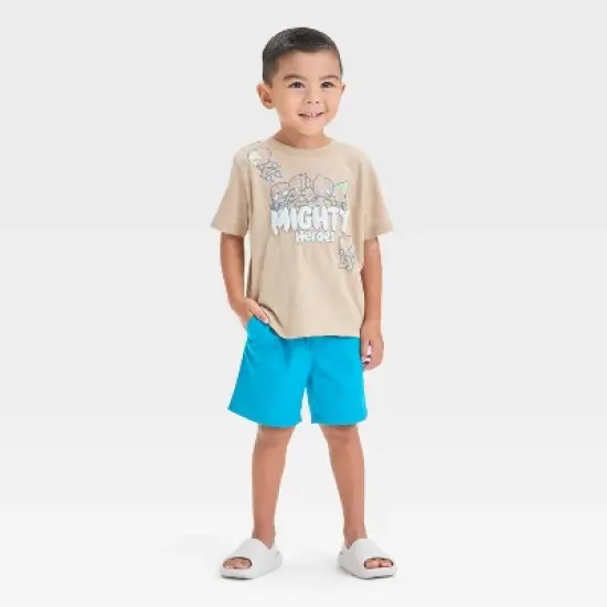 Toddler Boys' Mighty Heroes Short Sleeve Graphic T-Shirt - Beige image {3}