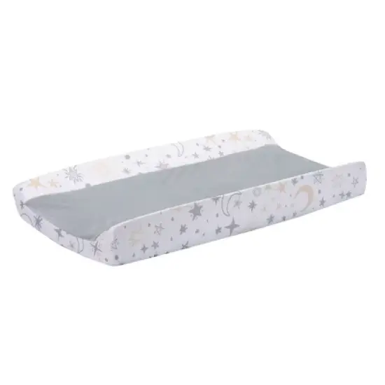 Lambs & Ivy Goodnight Moon White/Gray Changing Pad Cover - Moons/Stars image {2}