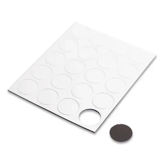 U Brands Heavy-Duty Board Magnets, Circles, White, 0.75" Diameter, 20/Pack image {1}
