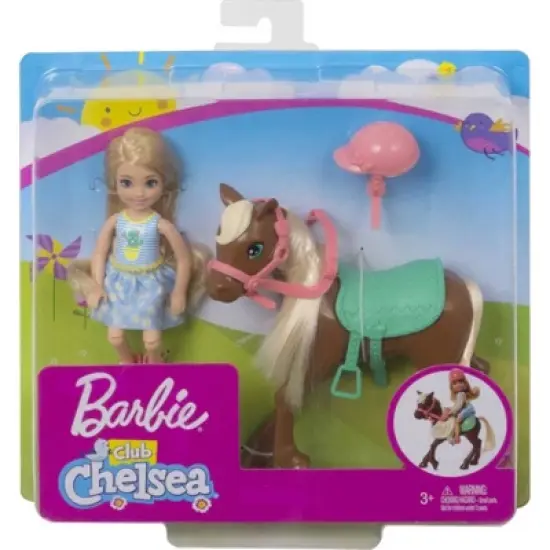Barbie Club Chelsea Doll and Brown Pony image {5}
