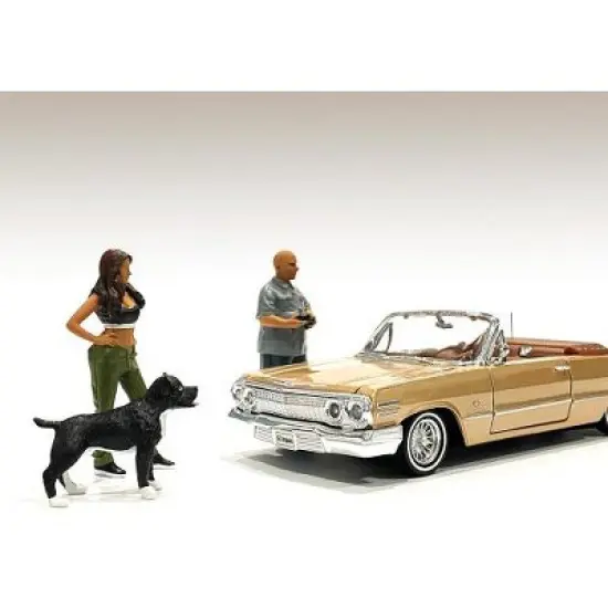 "Lowriderz" Figurine IV and a Dog for 1/18 Scale Models by American Diorama image {2}