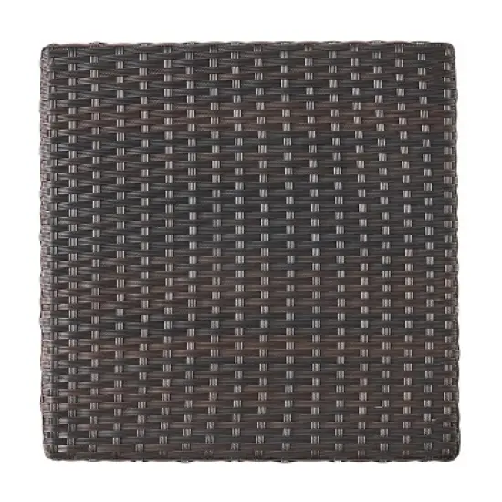 GDFStudio Hilary Outdoor Wicker Side Table with Curved Leg image {3}