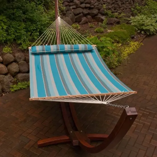 Algoma 13' Quick Dry Hammock with Pillow - Ocean Stripe image {3}