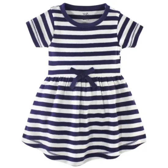 Touched by Nature Baby and Toddler Girl Organic Cotton Short-Sleeve Dresses 2pk, Coral Rose image {1}