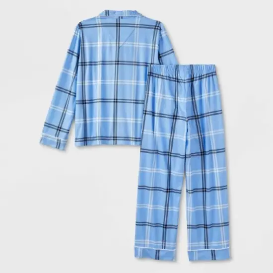 Kids' Plaid Matching Family Pajama Set - Wondershop&trade; Blue image {2}