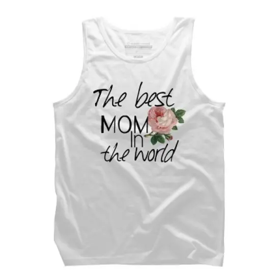 Men's Design By Humans Mother's Day Best Mom in the World By bambino Tank Top image {3}