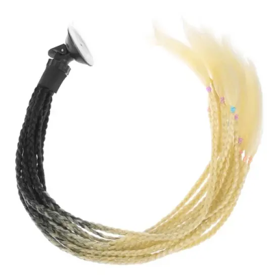 Unique Bargains Helmet Decor Gradient Braid Ponytail Black Beige 25 inches image {6}