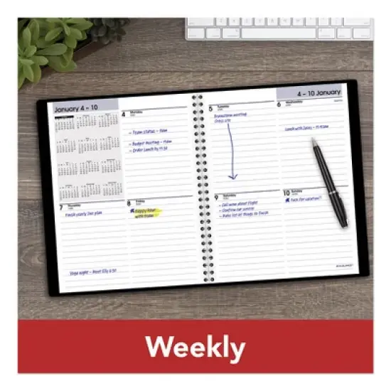 DayMinder Open-Schedule Weekly Appointment Book, 8.75 x 7, Black Cover, 12-Month (Jan to Dec): 2026 image {5}