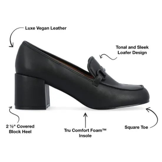 Journee Collection Womens Nysaa Tru Comfort Foam Low Heel Square Toe Pumps image {7}