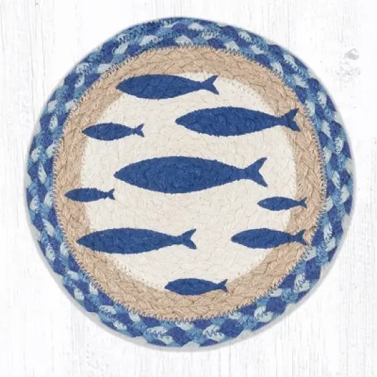 Earth Rugs Fish Decorative Printed Round Trivet 10" Rustic Coastal Accent image {3}