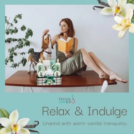 Warm Vanilla Bath and Body Gift Basket for Women & Men 8-Piece Spa Luxurious Bath Set image {6}