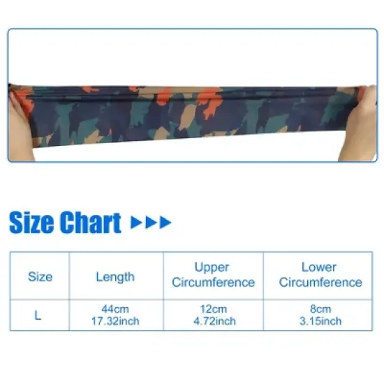 Unique Bargains Basketball Sports Camouflage Cooling Arm Elbow Compression Sleeve Green Orange Blue 1 Pair image {3}