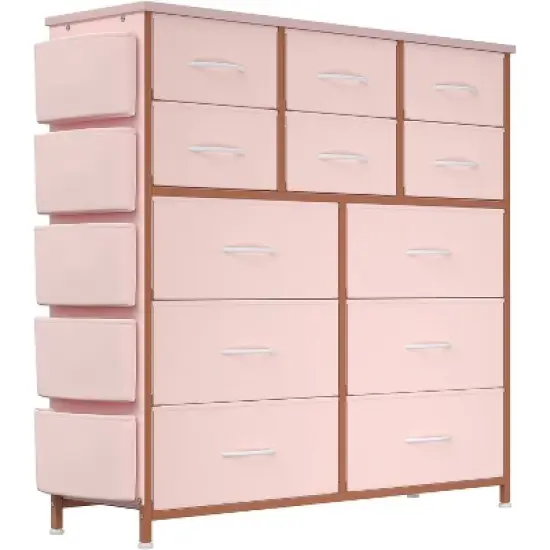 Dresser for Bedroom with 12 Drawer, Dressers & Chests of Drawers for Hallway, Entryway, Storage Organizer Unit with Fabric image {9}