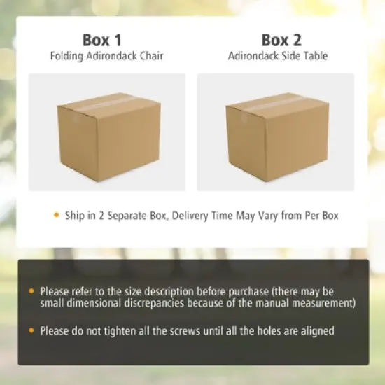 Tangkula Patio 3PCS Adirondack Chair Side Table Set Outdoor Chair Set with End Table Weather Resistant Cup Holder for Backyard Garden White image {5}