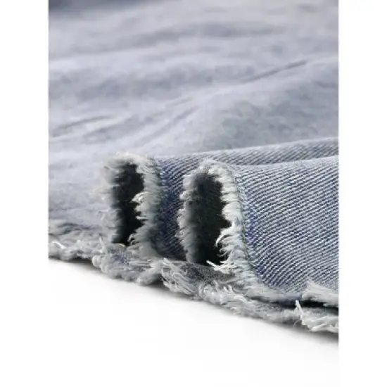 Agnes Orinda Women's Plus Size Denim Embroidered Distressed Ripped Pencil Skirts image {5}