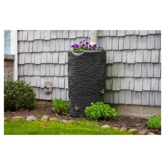 Impressions Palm 65 Gallon Rain Saver - Dark Granite - Good Ideas image {1}