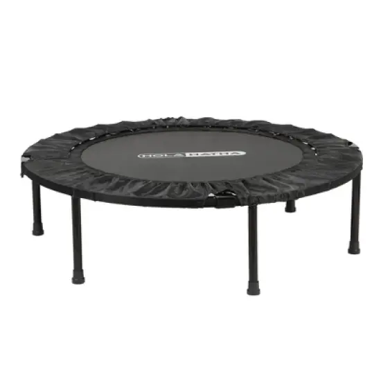 HolaHatha Foldable Mini Trampoline Fitness Rebounder w/Adjustable Handle image {1}