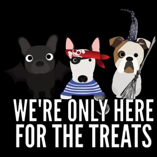 Girl's Design By Humans Dog Halloween - We're Only Here For The Treats By PedigreePrints T-Shirt image {1}