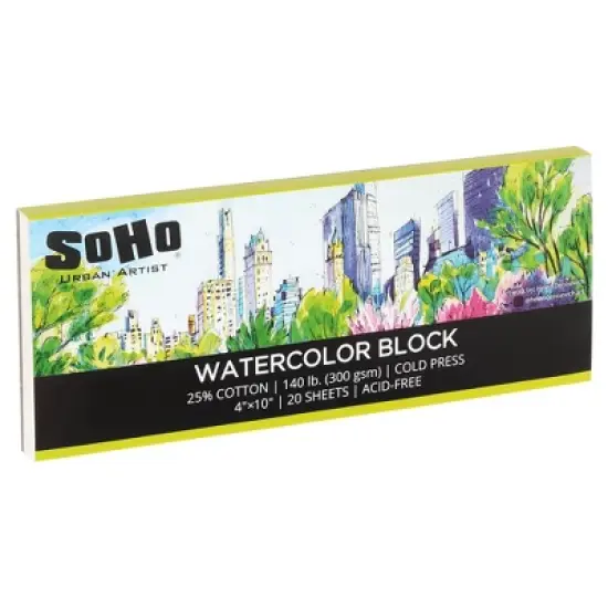 SoHo Urban Artist Watercolor Blocks - 140lb 20 Sheets Cold Press, Professional, Sustainable, Acid-Free image {10}