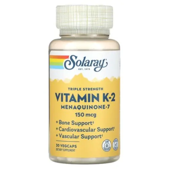 Solaray Triple Strength Vitamin K-2 Menaquinone-7, 150 mcg, 30 VegCaps image {2}