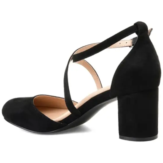 Journee Collection Womens Foster Tru Comfort Foam Wide Width Almond Toe Mid Block Heel Pumps image {6}