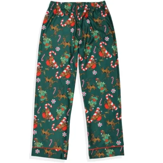 Scooby-Doo Boys' Christmas Character Tree Reindeer Button Sleep Pajama Set Green image {5}
