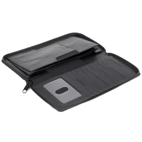 Dopp Regatta RFID Blocking Leather Zipper Passport Organizer - Black image {5}