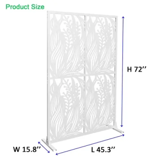 Syemin Patio Decorative Screens, Iron Arch Decoration Garden Trellis, for Outdoor for Climbing Plants Support, Flowerbed, White, 45.3"*15.8"*72" image {2}